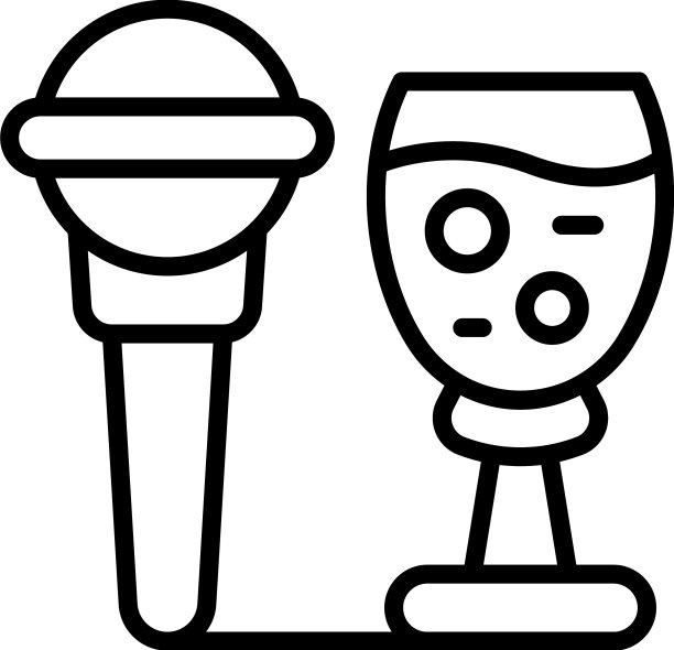 婚礼派对麦克风图标轮廓图片下载