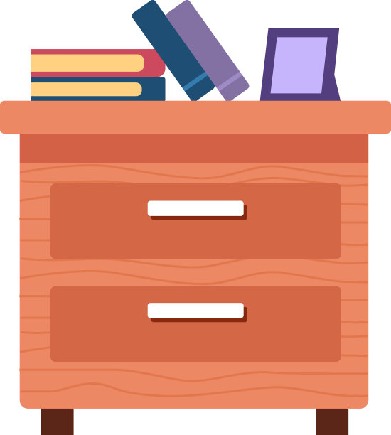 木制床头柜，有两个抽屉，还有一堆图片下载