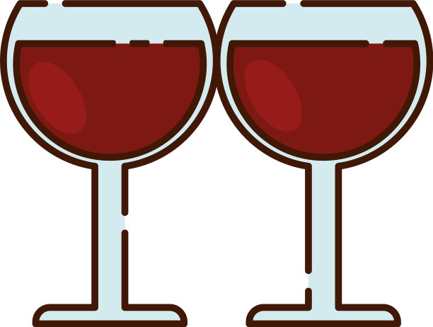 酒杯中盛满了平底酒的图标设计图片下载