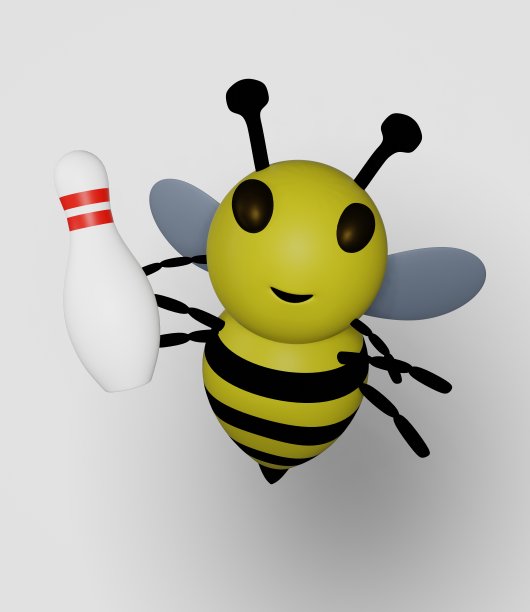 保龄球瓶和蜜蜂图片下载