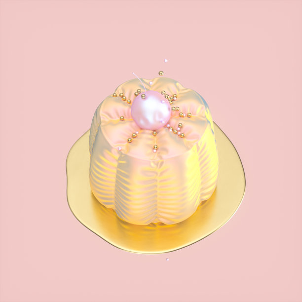 焦糖布丁。3d插图艺术与食物概念。全息结构。图片下载