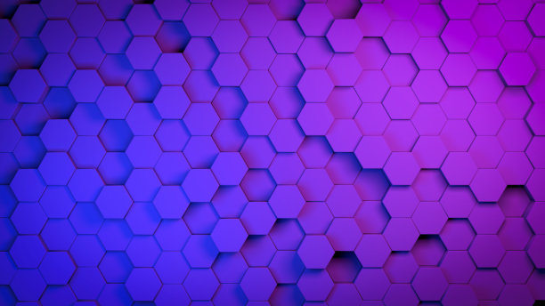 三维六边形抽象背景。彩色网格蜂窝纹理数字未来表面。技术、计算机、网络概念图片下载