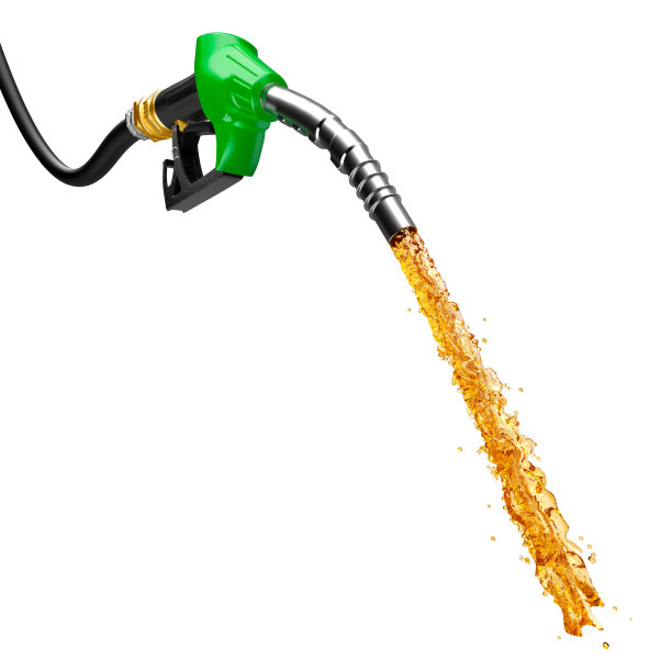 汽油喷涌从泵孤立在白色背景- 3D渲染图片下载