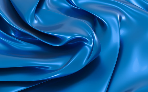 蓝色背景的飘逸衣服，3d渲染。图片下载