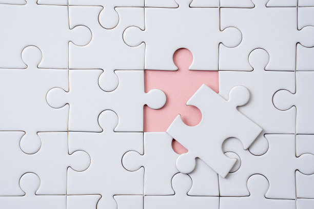 白色的拼图特写图片下载