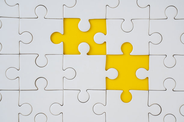 白色的拼图特写图片下载