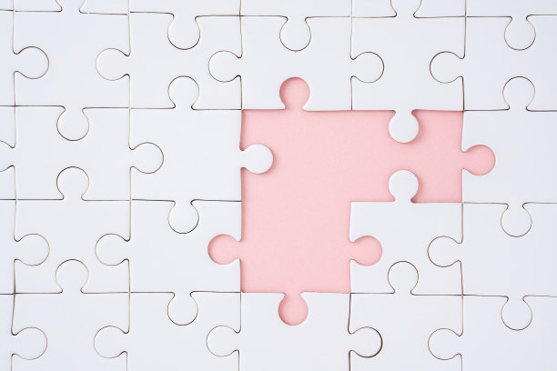 白色的拼图特写图片下载