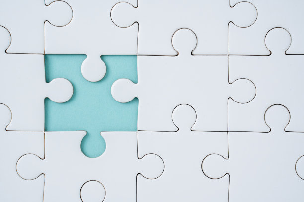 白色的拼图特写图片下载