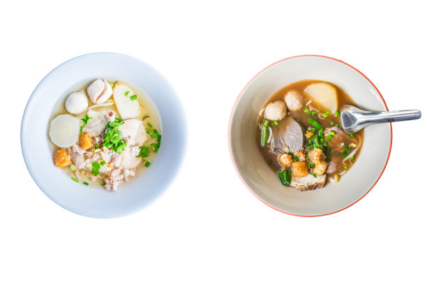 泰式面条孤立在白色的背景上图片下载