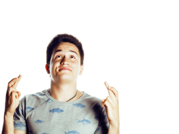 年轻有吸引力的男子孤立思考情感上白色的特写图片下载