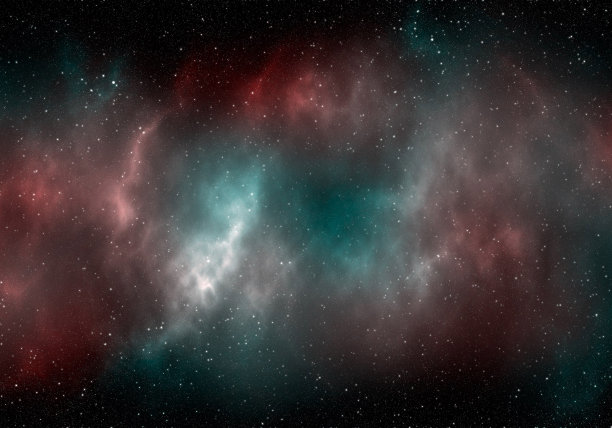 空间背景与星尘和闪亮的星星。逼真的宇宙和彩色星云。色彩斑斓的星系。三维演示图片下载