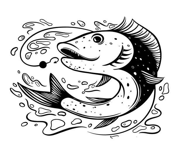 钓鱼的标志图片下载