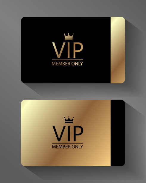 Vector VIP白金会员卡白金及黑色，高级品质，高级邀请函海报。图片下载