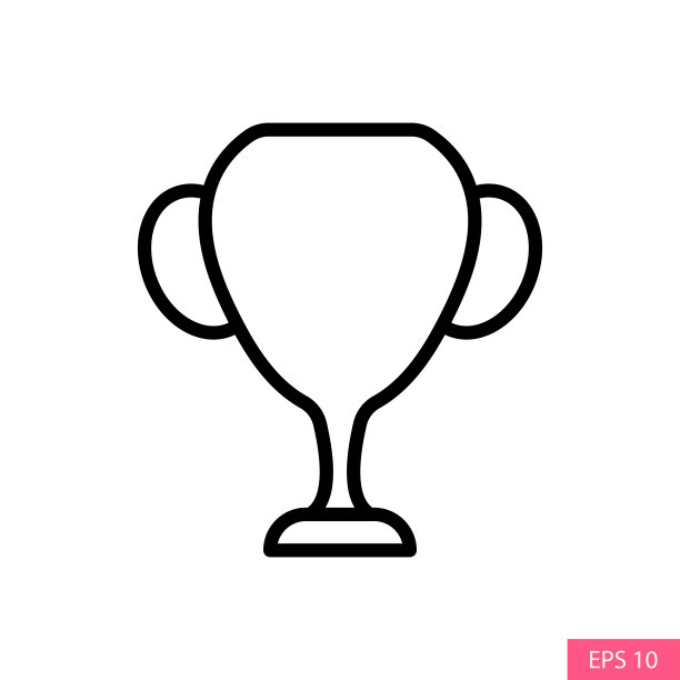奖杯或优胜杯矢量图标在直线风格设计的网站设计，应用程序，UI，孤立在白色背景。可编辑的中风。EPS 10矢量插图。图片下载