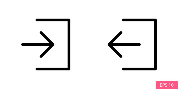 登录，进入或登录和退出，退出或退出矢量图标在直线风格设计的网站设计，应用程序，UI，孤立在白色背景。可编辑的中风。EPS 10矢量插图。图片下载