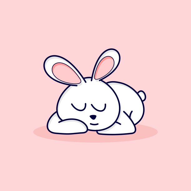 可爱的兔子在睡觉图片下载