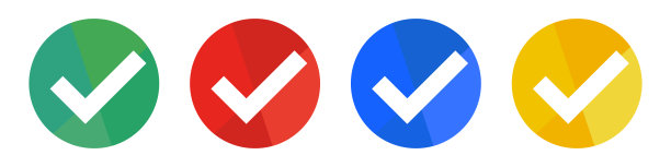 圆形和现代的复选标记图标集。图片下载