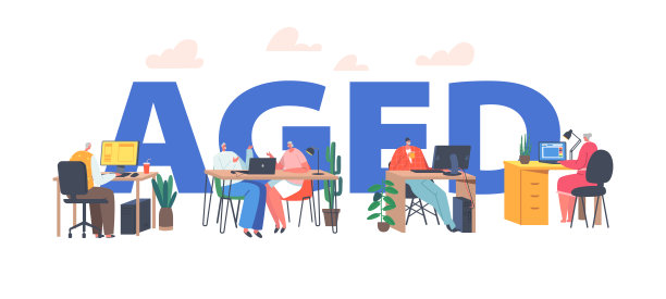 老年人使用小工具和智能设备的概念。坐着的老年男女通过网络交流图片下载