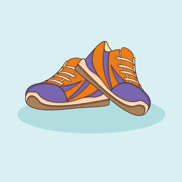 紫色运动鞋插图图片下载