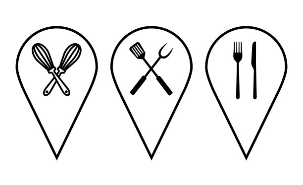 地图和钉图标设置。位置标志和符号。地理定位，指针图标。图片下载