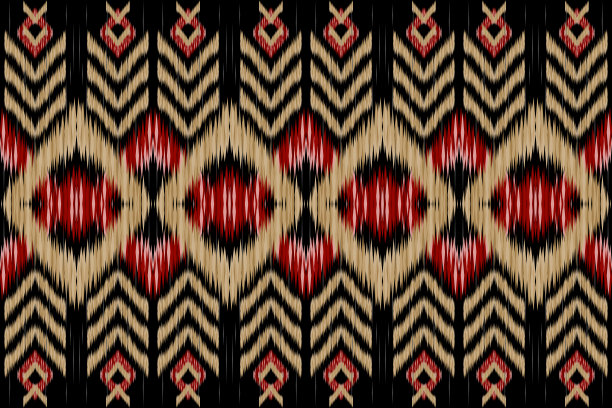 美丽的部落伊卡特图案。图片下载