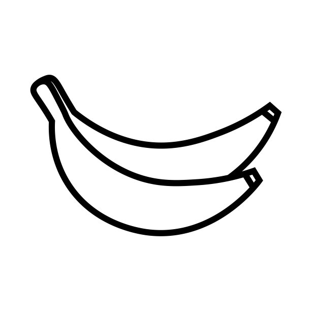 香蕉线图标健康的水果香蕉标志香蕉矢量插图图标轮廓孤立的图像在白色背景图片下载