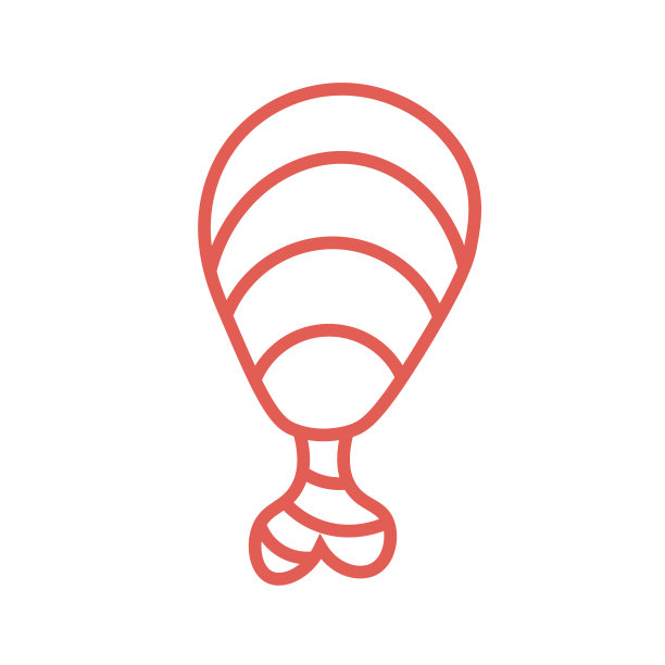 鸡腿图标可以用于白色背景上的网页和移动鸡轮廓孤立矢量图像图片下载