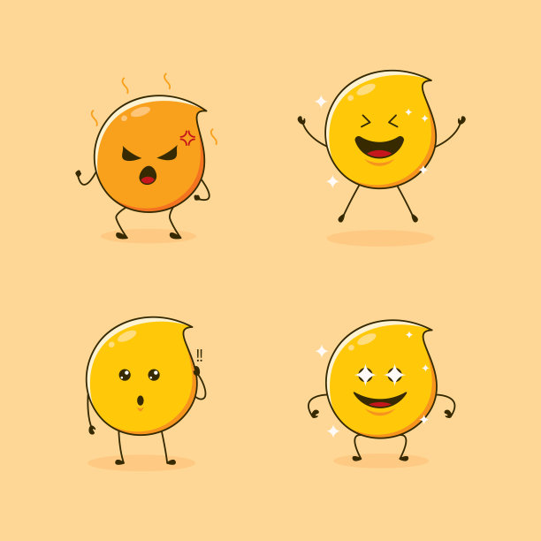 可爱的石油矢量卡通人物插图简单的平面设计风格图片下载