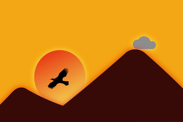 山脉和日落图片下载