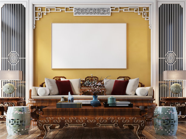 客厅内部的相框图片下载