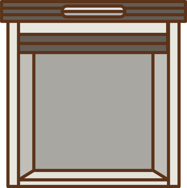 门开的百叶窗式棚子的剪贴画图片下载