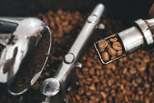 检查刚烤好的咖啡豆，抽象概念设计元素图片下载