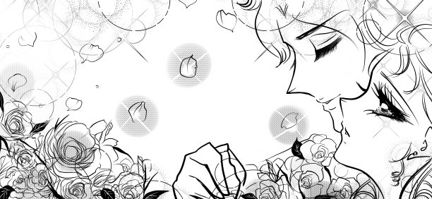 70年代的少女漫画，讲述了美丽的公主和王子相爱的故事图片下载