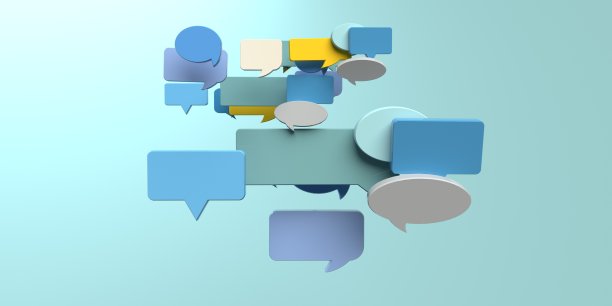 浮动的语音气泡- 3D渲染图片下载