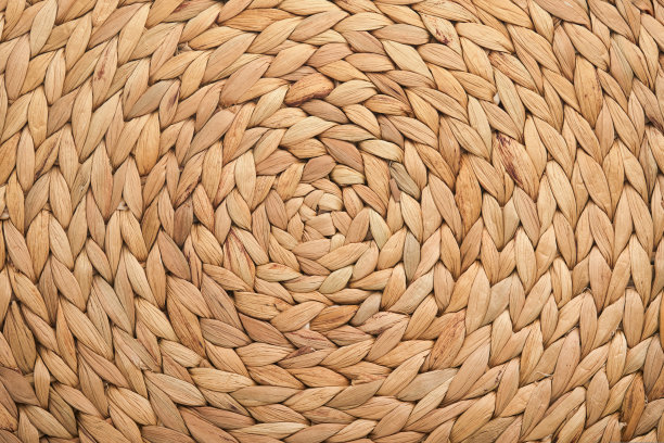 编织纹理背景。图案的芦苇或水葫芦编织垫与复古风格的背景和设计艺术工作。副本的空间。模拟。图片下载