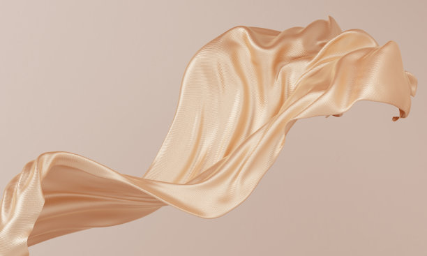 金丝面料背景，3d渲染金丝面料美丽的褶皱。图片下载