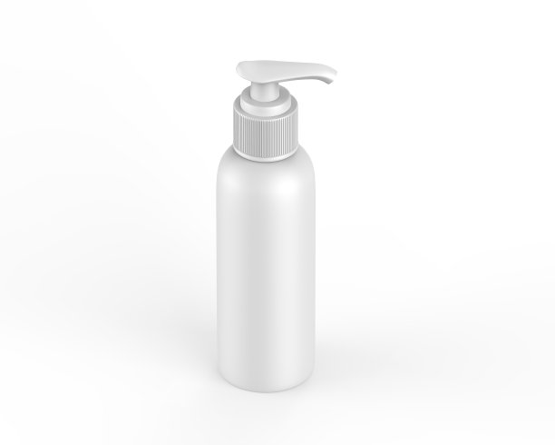 空白化妆品瓶与泵分配器品牌，化妆品瓶与泵模型在孤立的白色背景，3d渲染插图图片下载