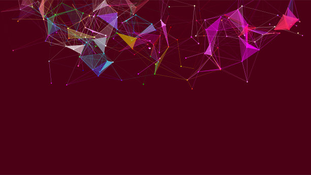 彩色多边形空间。连接点线结构。数字的背景。三角未来主义商业壁纸。矢量图图片下载