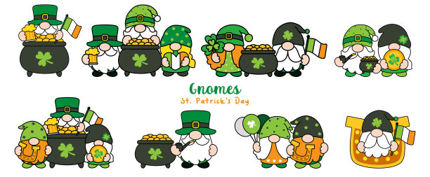 圣帕特里克节侏儒填充剪贴画图片下载