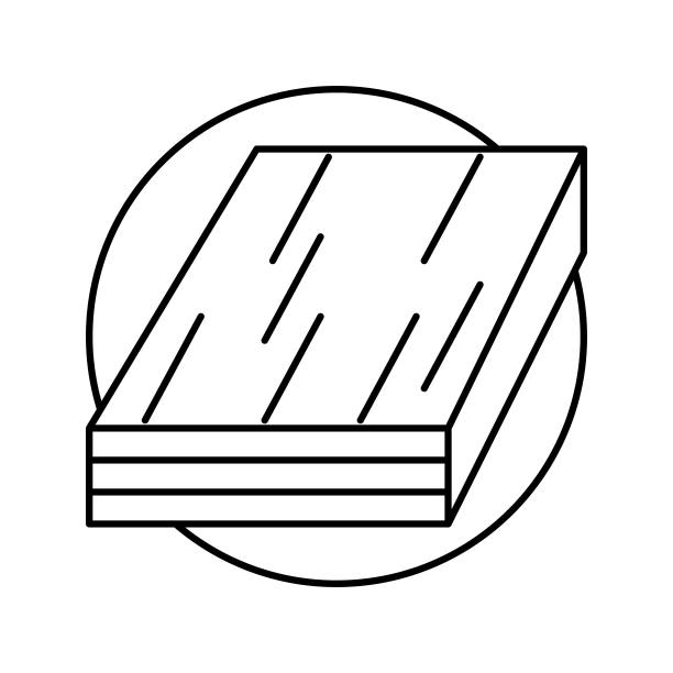 镶木地板线条图标矢量插图图片下载