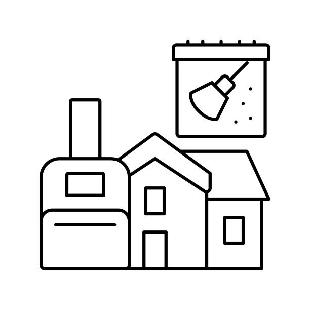 假日租赁清洁线图标矢量插图图片下载