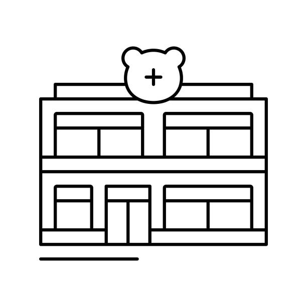 药房药房家用宠物线图标矢量插图图片下载