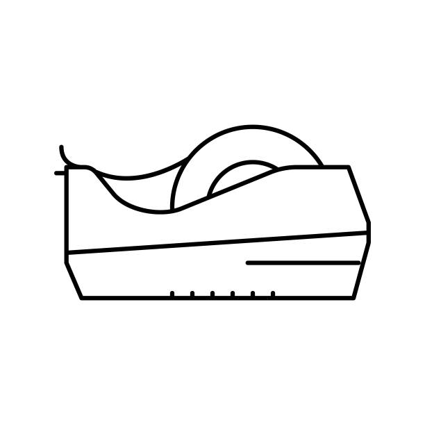 磁带分配器线图标矢量插图图片下载