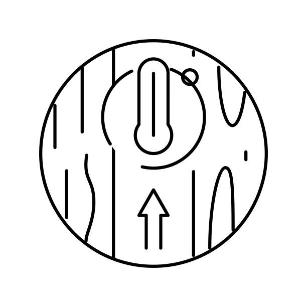 保温地板线条图标矢量插图图片下载