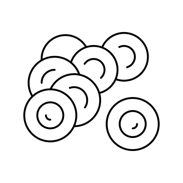 鸡蛋鲑鱼线图标矢量插图图片下载