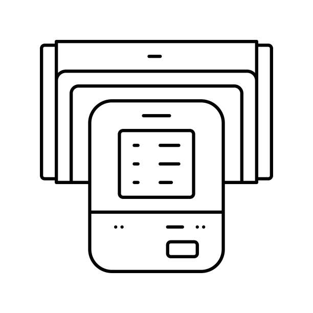 血压监测仪医疗线图标矢量图图片下载