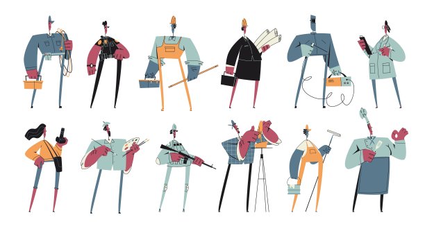 身着制服、从事各种职业的专业人员图片下载