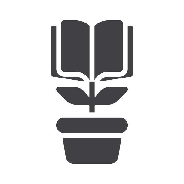 书籍植物矢量图标图片下载