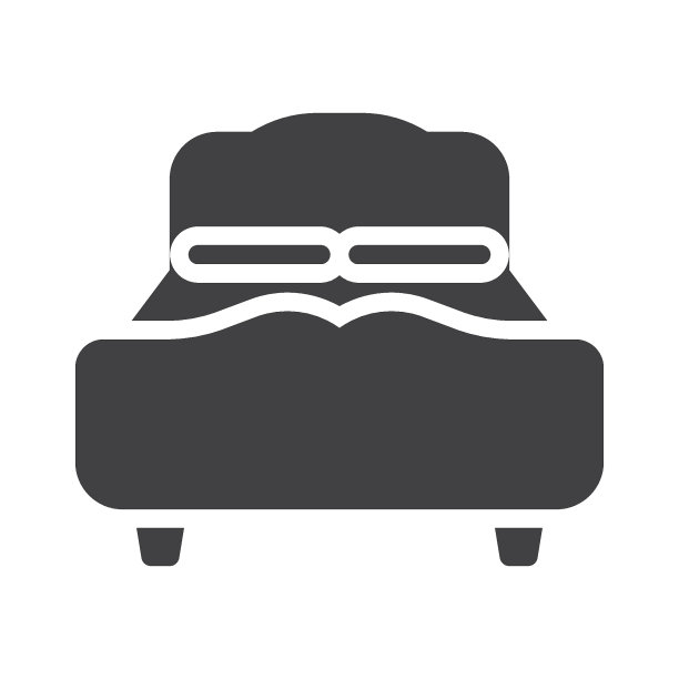 床与枕头矢量图标图片下载