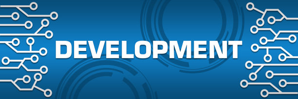 开发蓝色电路元件左右技术圈图片下载